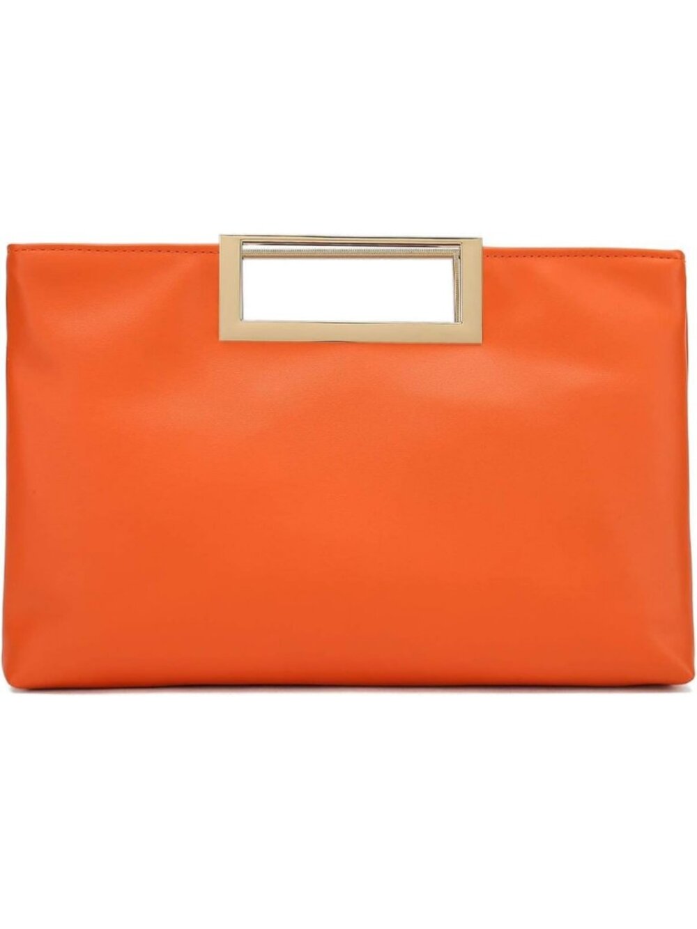 Women's Burnt Orange PU leather Evening Clutch Handbag Stylish Convertible Purse
